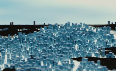 cité abstraite en 3d