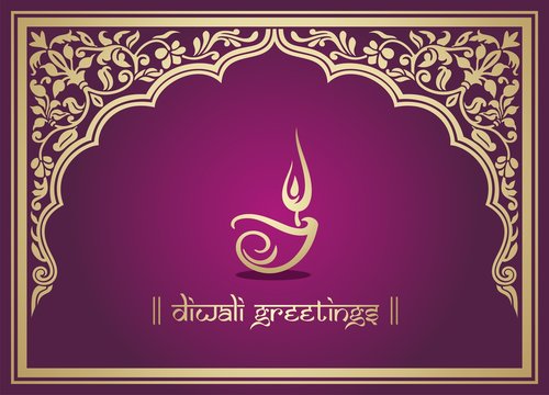 Oil lamp, Diwali greetings card , royal Rajasthan, India