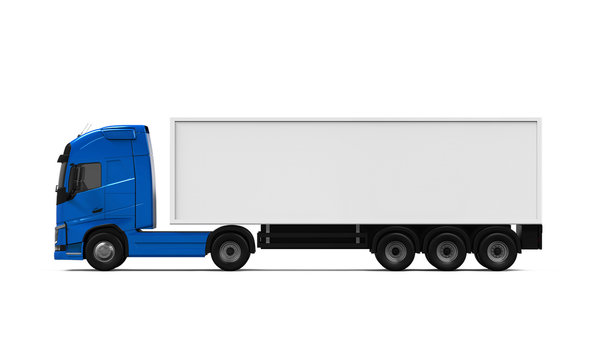 Blue Cargo Delivery Truck