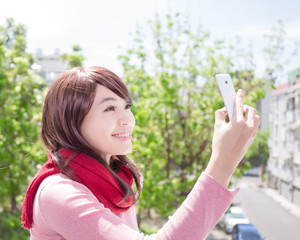 Young woman take a selfie