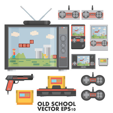 Flat design vector illustration concept of game environment