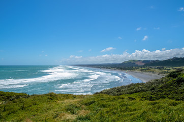 Muriwai Beach which is located at Muriwai Regional Park,it is on the West Coast of the North Island in Auckland,New Zealand