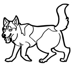 Cartoon Illustration of Funny Dog for Coloring Book
