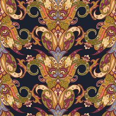 Seamless paisley pattern. Ornamental background for wallpaper, w