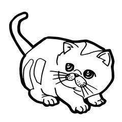 cartoon Cat Coloring Page for kid isolated on white 

