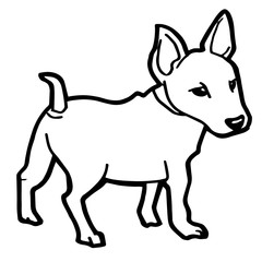 Cartoon Illustration of Funny Dog for Coloring Book
