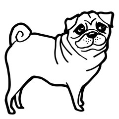 Cartoon Illustration of Funny Dog for Coloring Book
