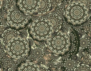 Vector flower paisley seamless pattern element. Elegant texture for backgrounds.