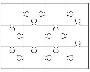 Fototapeta premium Vector illustration of white puzzle, separate parts
