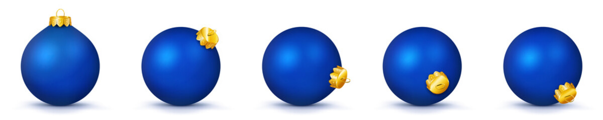 Vektor Weihnachtskugeln in blau - verschiedenen Perspektiven - Isoliert auf weißem Hintergrund - Jede Kugel ist gruppiert und mit weißer Hintergrund-Ebene - Set, Sammlung, Kollektion, Gruppierung