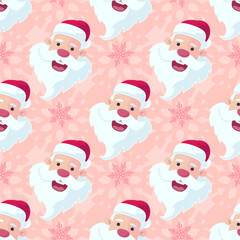 Santa Claus Christmas Seamless Vector Pattern