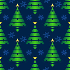 Christmas Tree Seamless Vector Pattern