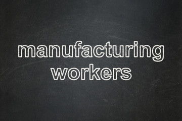 Obraz premium Industry concept: Manufacturing Workers on chalkboard background
