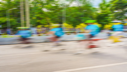 A racing bike rider's slow speed shutter