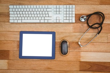 Close up view of medical desk