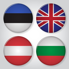 Obraz premium Collection of flag button design.