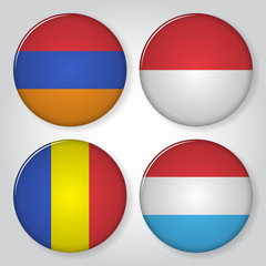 Obraz premium Collection of flag button design.