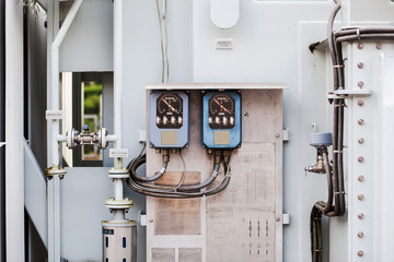 Power meters, high voltage power station in Laos
