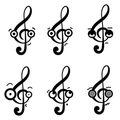 Emotional treble clefs