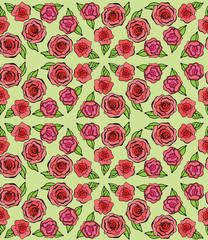 Seamless pattern with red roses