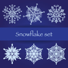 Set of diferent paper snowfakes. - 94704618