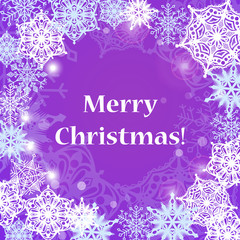 Greeting card with snowflakes and text "Merry Christmas!"