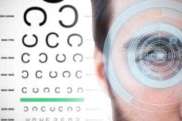 Composite image of close up of focused businessman