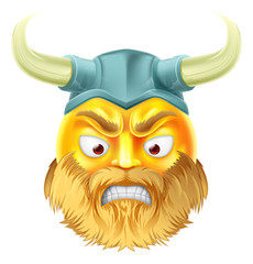 Naklejka premium Viking Emoji Emoticon