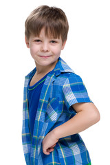 Profile portrait of a little boy