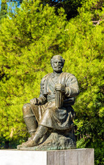 Fototapeta na wymiar Statue of Petar II Petrovic-Njegos in Podgorica - Montenegro