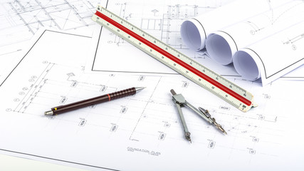 Drawing on the background and structure plans.
