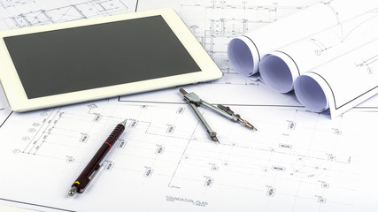 Drawing on the background and structure plans.