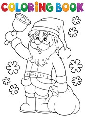 Coloring book Santa Claus with bell