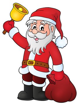 Santa Claus with bell theme image 1