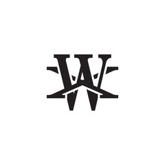 Letter X and W monogram logo