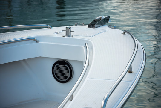 Detail of a small motor boat