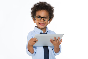 child with tablet