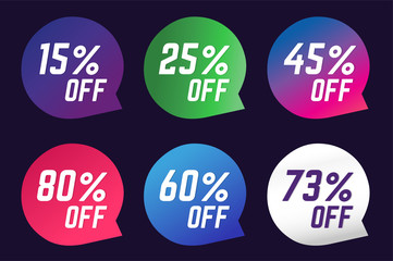 Sale Off vector tags label banner icons