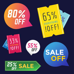 Sale Off vector tags label banner icons