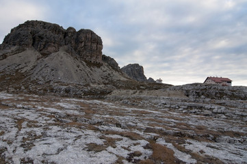 Cime di Lavaredo or Drei Zinnen / The Tre Cime di Lavaredo are three distinctive battlement-like peaks, in the Dolomites.