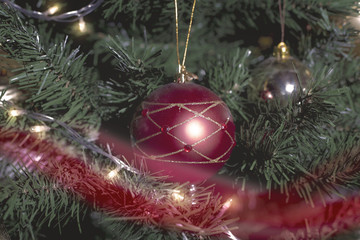 Close up shot of a vintage Christmas ornament 