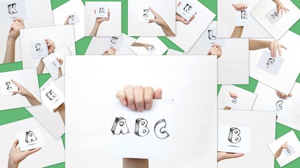 Fun collage with capital letters of the alphabet