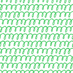 Fototapeta na wymiar Green Kinked Lines Pattern on White Background