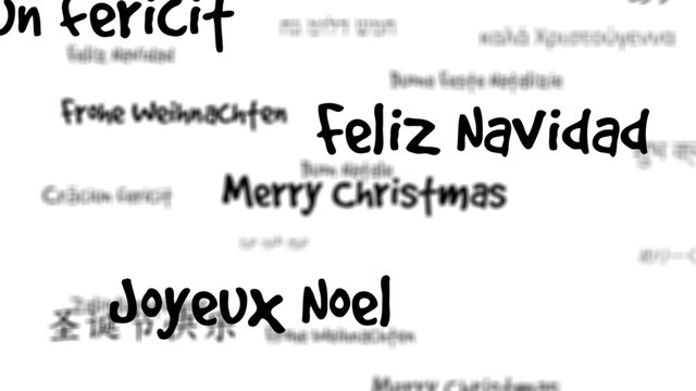 Merry Christmas words loop with alpha matte 4k