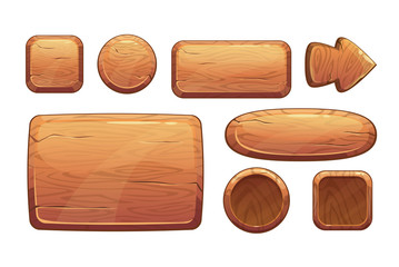 Cartoon wooden game assets