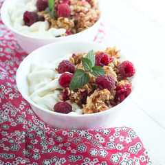 Healthy snack - with sour cream and granola