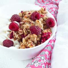 Healthy snack - with sour cream and granola