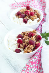Healthy snack - with sour cream and granola