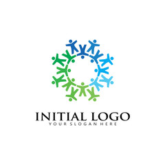 Obraz premium initial O kids Logo Icon