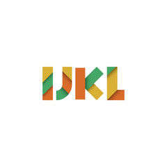I J K L - Abstract Flat Alphabet from Geometric Shapes with Grun